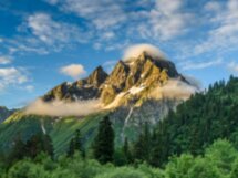 Поход на пик Бзерпи и закат в горах