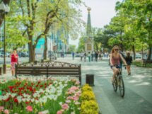 По центральной улице Краснодара