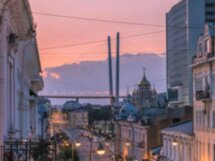 Владивосток на закате солнца
