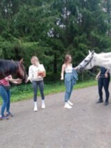 Прогулка на лошадях в карельском лесу
