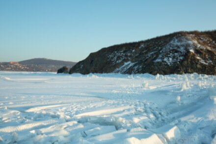 Владивосток: лыжная прогулка по замерзшему морю