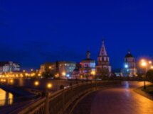 Ночной Иркутск на автомобиле