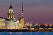 Ночной Петербург и развод мостов (осмотр с набережной)
