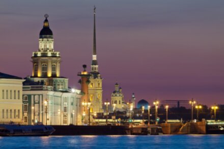 Ночной Петербург и развод мостов (осмотр с набережной)