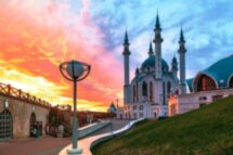 Казанский Кремль в вечерних огнях