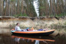 Сплав на каяках по реке Линде в окрестностях Нижнего