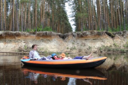 Сплав на каяках по реке Линде в окрестностях Нижнего