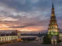 Вечерняя поездка по сверкающей Казани